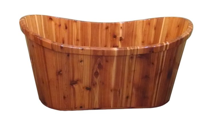 Freestanding Wood Bathtub - Cedar - 58